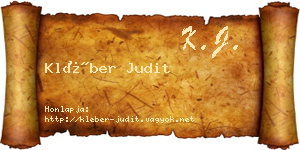 Kléber Judit névjegykártya